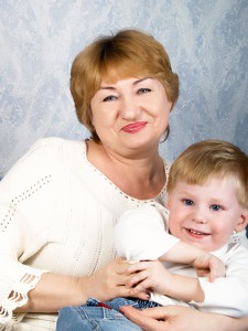 Portrait of the grandmother with the grandson
