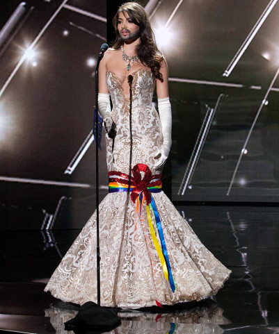 Amina Dagi, Miss Austria 2015 debuts her National Costume on stage at Planet Hollywood Resort & Casino Wednesday, December 16, 2015. The 2015 Miss Universe contestants are touring, filming, rehearsing and preparing to compete for the DIC Crown in Las Vegas. Tune in to the FOX telecast at 7:00 PM ET live/PT tape-delayed on Sunday, Dec. 20, from Planet Hollywood Resort & Casino in Las Vegas to see who will become Miss Universe 2015. HO/The Miss Universe Organization