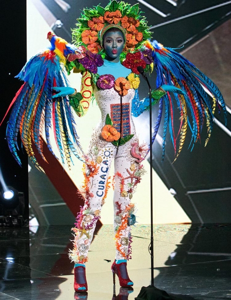 Kanisha Sluis, Miss Curacao 2015 debuts her National Costume on stage at Planet Hollywood Resort & Casino Wednesday, December 16, 2015. The 2015 Miss Universe contestants are touring, filming, rehearsing and preparing to compete for the DIC Crown in Las Vegas. Tune in to the FOX telecast at 7:00 PM ET live/PT tape-delayed on Sunday, Dec. 20, from Planet Hollywood Resort & Casino in Las Vegas to see who will become Miss Universe 2015. HO/The Miss Universe Organization