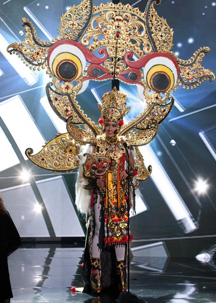 Anindya Kusuma Putri, Miss Indonesia 2015 debuts her National Costume on stage at Planet Hollywood Resort & Casino Wednesday, December 16, 2015. The 2015 Miss Universe contestants are touring, filming, rehearsing and preparing to compete for the DIC Crown in Las Vegas. Tune in to the FOX telecast at 7:00 PM ET live/PT tape-delayed on Sunday, Dec. 20, from Planet Hollywood Resort & Casino in Las Vegas to see who will become Miss Universe 2015. HO/The Miss Universe Organization