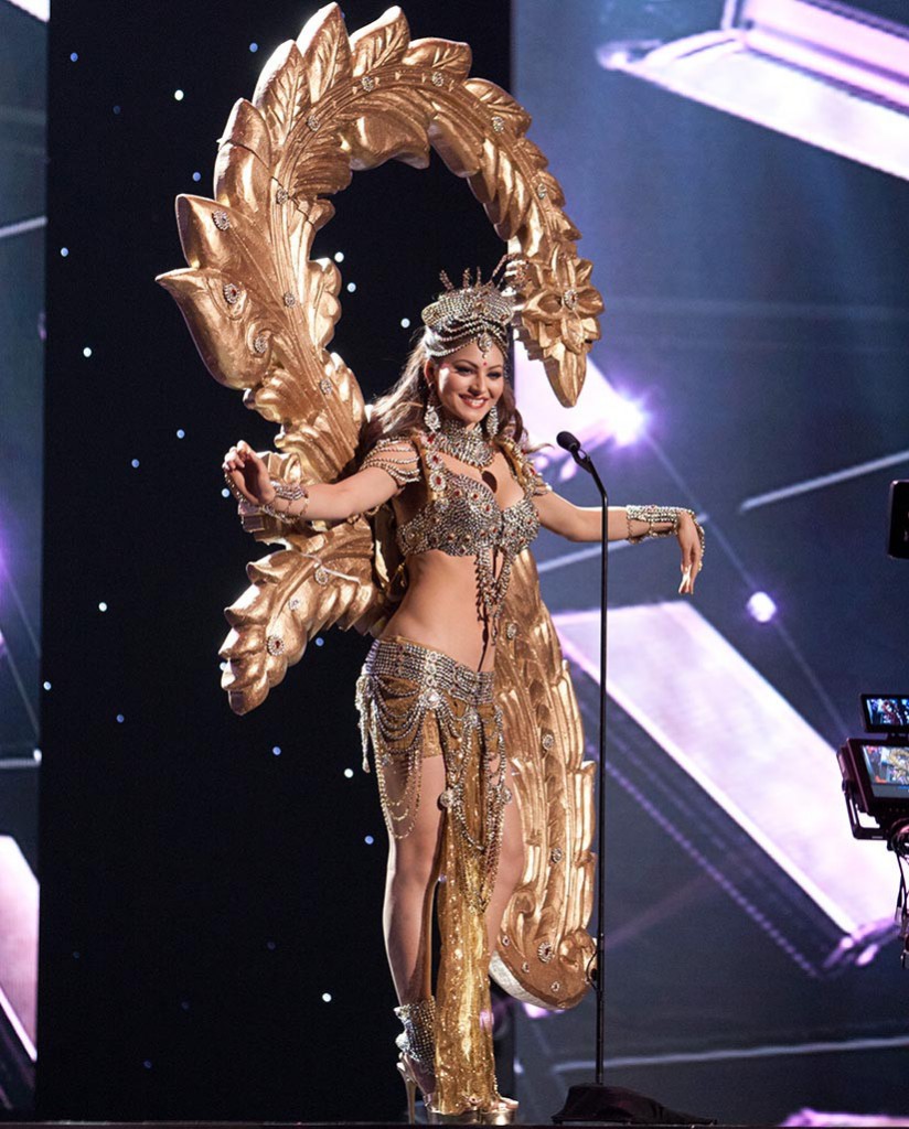 Urvashi Rautela, Miss India 2015 debuts her National Costume on stage at Planet Hollywood Resort & Casino Wednesday, December 16, 2015. The 2015 Miss Universe contestants are touring, filming, rehearsing and preparing to compete for the DIC Crown in Las Vegas. Tune in to the FOX telecast at 7:00 PM ET live/PT tape-delayed on Sunday, Dec. 20, from Planet Hollywood Resort & Casino in Las Vegas to see who will become Miss Universe 2015. HO/The Miss Universe Organization