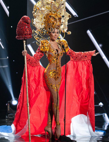 Myriam Arevalos, Miss Paraguay 2015 debuts her National Costume on stage at Planet Hollywood Resort & Casino Wednesday, December 16, 2015. The 2015 Miss Universe contestants are touring, filming, rehearsing and preparing to compete for the DIC Crown in Las Vegas. Tune in to the FOX telecast at 7:00 PM ET live/PT tape-delayed on Sunday, Dec. 20, from Planet Hollywood Resort & Casino in Las Vegas to see who will become Miss Universe 2015. HO/The Miss Universe Organization