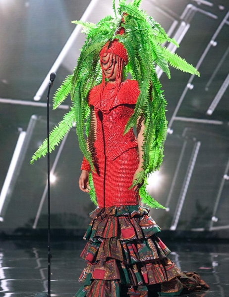Debbie Collins, Miss Nigeria 2015 debuts her National Costume on stage at Planet Hollywood Resort & Casino Wednesday, December 16, 2015. The 2015 Miss Universe contestants are touring, filming, rehearsing and preparing to compete for the DIC Crown in Las Vegas. Tune in to the FOX telecast at 7:00 PM ET live/PT tape-delayed on Sunday, Dec. 20, from Planet Hollywood Resort & Casino in Las Vegas to see who will become Miss Universe 2015. HO/The Miss Universe Organization
