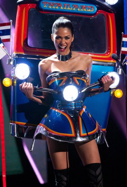 Aniporn Chalermburanawong, Miss Thailand 2015 debuts her National Costume on stage at Planet Hollywood Resort & Casino Wednesday, December 16, 2015. The 2015 Miss Universe contestants are touring, filming, rehearsing and preparing to compete for the DIC Crown in Las Vegas. Tune in to the FOX telecast at 7:00 PM ET live/PT tape-delayed on Sunday, Dec. 20, from Planet Hollywood Resort & Casino in Las Vegas to see who will become Miss Universe 2015. HO/The Miss Universe Organization