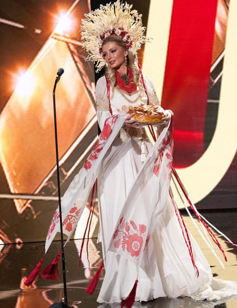 Anna Vergelskaya, Miss Ukraine 2015 debuts her National Costume on stage at Planet Hollywood Resort & Casino Wednesday, December 16, 2015. The 2015 Miss Universe contestants are touring, filming, rehearsing and preparing to compete for the DIC Crown in Las Vegas. Tune in to the FOX telecast at 7:00 PM ET live/PT tape-delayed on Sunday, Dec. 20, from Planet Hollywood Resort & Casino in Las Vegas to see who will become Miss Universe 2015. HO/The Miss Universe Organization