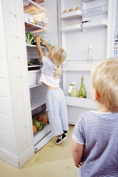 Дети возле холодильника - фото