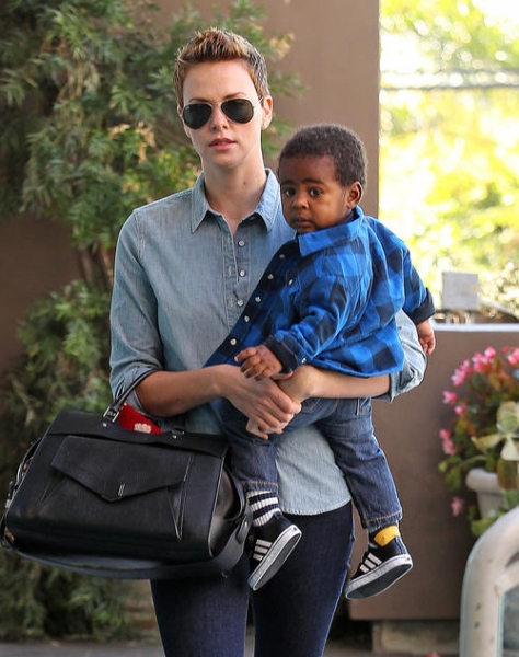 51013080 'Prometheus' actress Charlize Theron takes her son Jackson to a children's gym in West Hollywood, California on February 12, 2013. FameFlynet, Inc - Beverly Hills, CA, USA - +1 (818) 307-4813