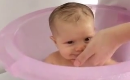 младенец, новорожденный, первое купание, ванночка для ребенка