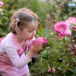 Девочка и цветы