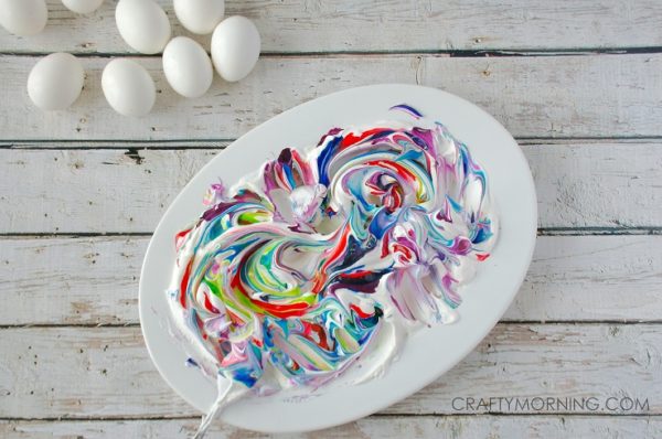 http://www.craftymorning.com/cool-whip-dyed-easter-eggs/