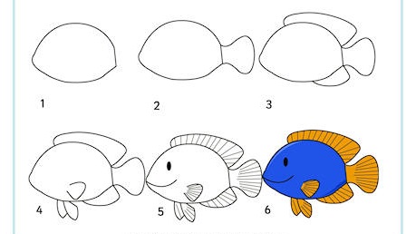 малюємо рибку - дитячі малюнки