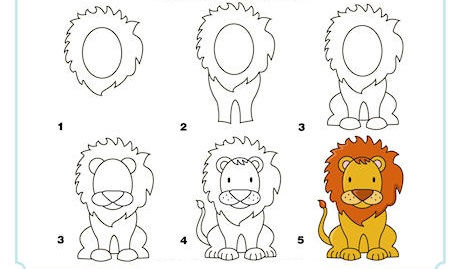 схема малювання лева