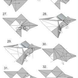 оригами динозавр поэтапно с фото