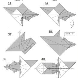 оригами динозавр поэтапно с фото