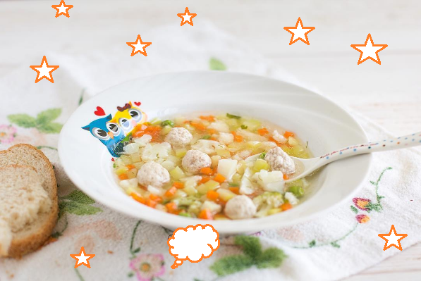 Овощной суп с фрикадельками - детям от года