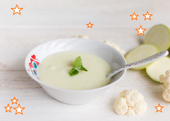 Молочный суп-пюре из кабачков и цветной капусты - детям от 12 месяцев