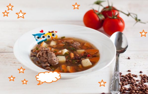 Чечевичный суп с говядиной и овощами