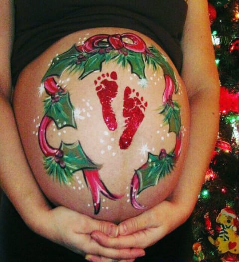 беременный живот креатив