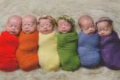 Почти радуга: невероятная фотосессия пары, у которой родилось сразу 6 малышей