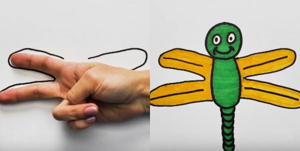 как нарисовать животное - стрекоза - идеи рисования для детей