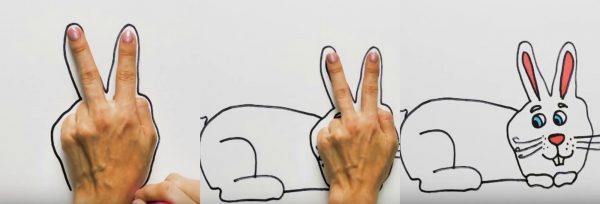 как нарисовать животное - зайца - идеи для детей