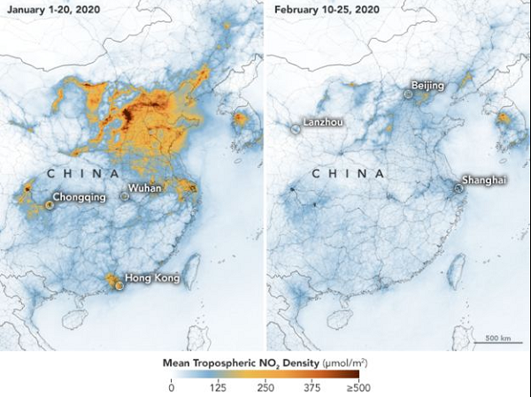Карта загрязнения Китая