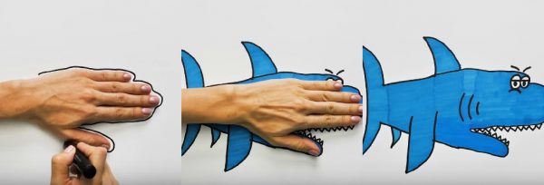 як намалювати істоту - акулу - ідеї малювання для дітей