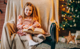 книга, дівчинка, різдво